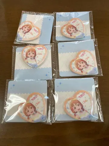 러브 라이브! 선샤인!! 하트형 캔뱃지 타카미 치카 6개 세트