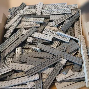 37 그레이 레고 2열 플레이트 부품 세트