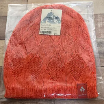 mont-bell 니트 모자 선셋 오렌지 프리 미사용 미개봉 새상품