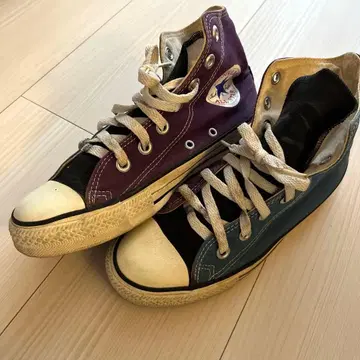 레어 컨버스 멀티 컬러 하이컷 스니커즈 23.5cm 퍼플 블루