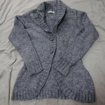ARROW 그레이 울 모헤어 혼방 니트 가디건 M