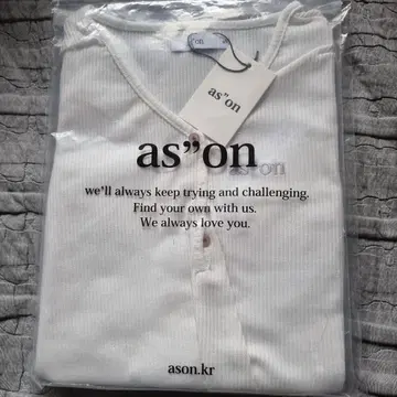 ason 롱 티셔츠 V넥 화이트 S 사이즈