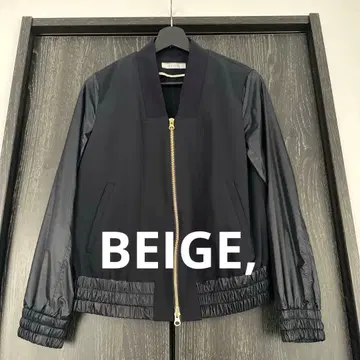 [ 새상품급 ] BEIGE,/베이지 이소재 집업 블루종 네이비 골드