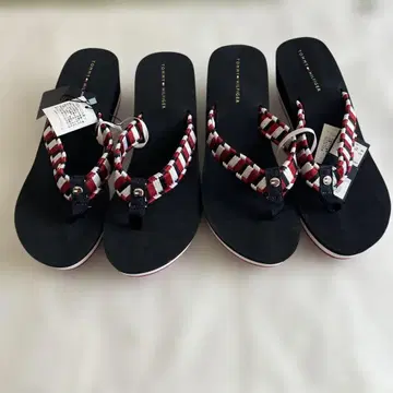 TOMMY HILFIGER 비치 샌들 블랙/빨간색