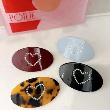 potete 포테테 하트 머리핀 4개 세트