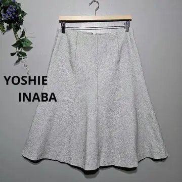 [ YOSHIE INABA ] 울 혼방 플레어 스커트 40 그레이