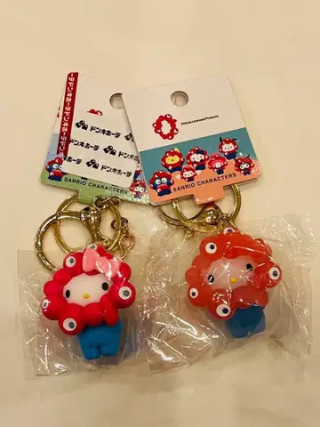 산리오 미야쿠미야쿠 키티 키링 2개 세트 파스텔 클리어