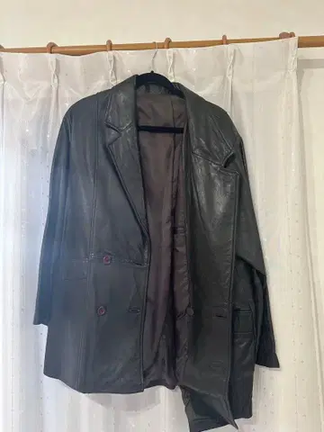 양가죽 더블 버튼 가죽 자켓