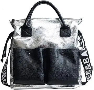 [택 포함 새상품] 숄더백 토트백 대용량 A4 가능 실버 블랙