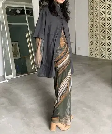 ameri vintage CROOKED STRATUM SHEERDRESS