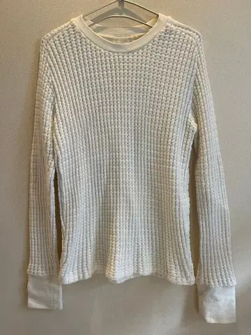 Ponthaman 와플 니트 긴팔 스웨터 화이트