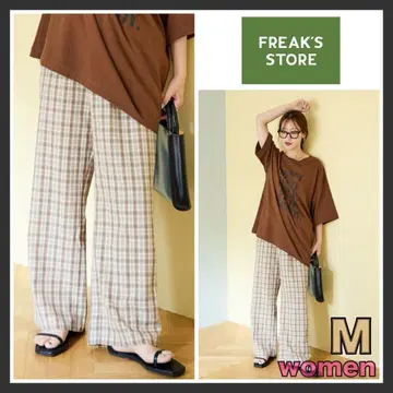 프릭스스토어 체크 이지 팬츠 베이지 M 사이즈