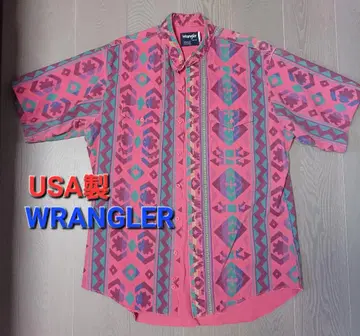 USA WRANGLER 네이티브 무늬 반팔 셔츠