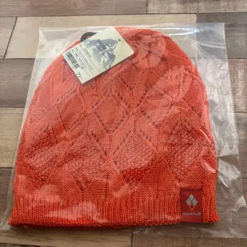 mont-bell 선셋 오렌지 니트 모자 프리 미사용 미개봉 새상품