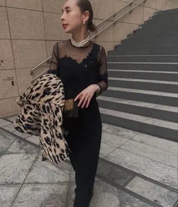 Ameri vintage 블랙 맥시 드레스