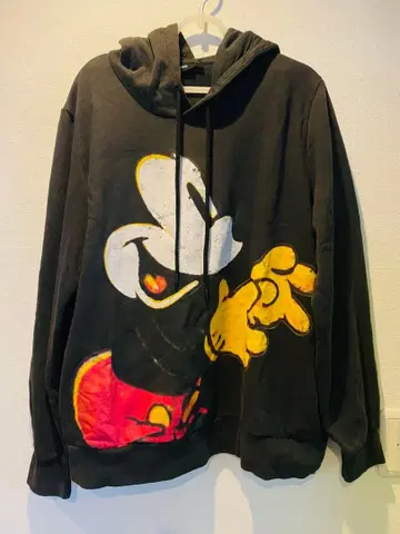 데시구알 미키마우스 그래픽 후드티 블랙 L