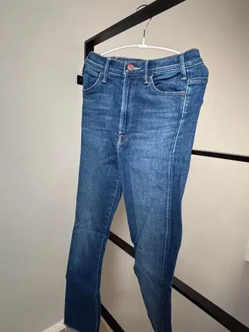 MOTHER 데님 THE HUSTLER 밑단 프린지 블루 24