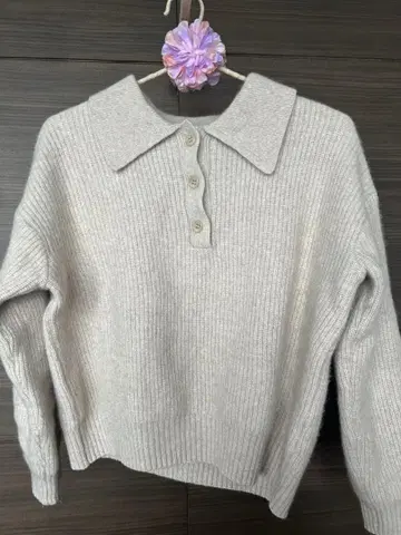 저널 스탠다드 relume 리브 편직 카라 부착 스웨터