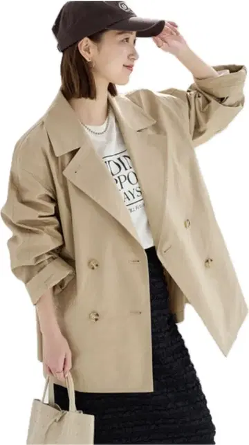 저널 스탠다드 리룸 하프 트렌치코트