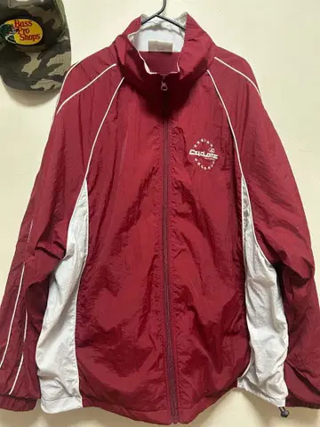 사이클론 와인 레드 나일론 자켓