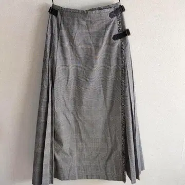 KANEKO ISAO 카네코 이사오 롱 플리츠 랩 스커트 체크