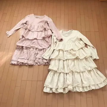 핑크하우스 프릴 미디 기장 원피스 2점 세트