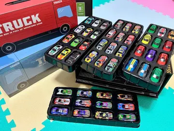 TRUCK 미니카 트럭 박스 레드 블루 풀백카