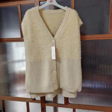 택 포함 미사용 새상품 니트 롱 베스트 프리 사이즈