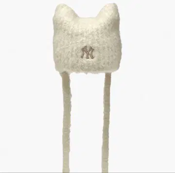 MLB 카리나 착용 니트 모자 한국 한정판 끈 포함 화이트 비니