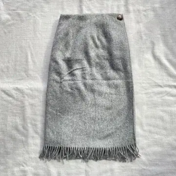 H.R.market 그레이 울 혼방 랩 스커트