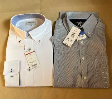 ORIHICA 화이트 와이셔츠 반팔 및 긴팔 남성용 M L