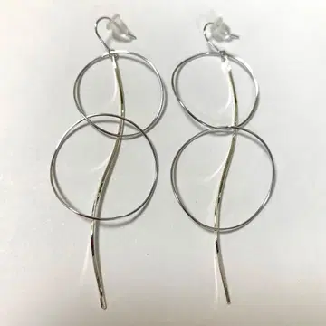 실버 더블 서클 귀걸이 [아네모네]