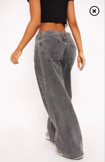 prettylittlething 와이드 레그 청바지