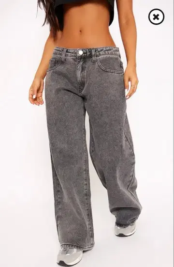 prettylittlething 와이드 레그 청바지