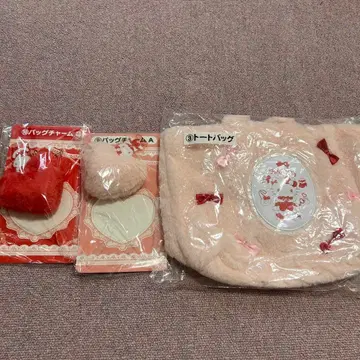 퍼 토트백 & 백참 세트