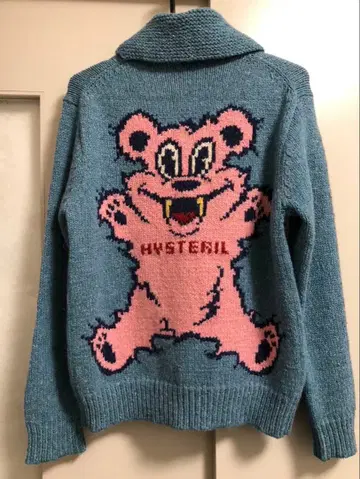 HYSTERIC 곰 디자인 니트 자켓 프리 사이즈