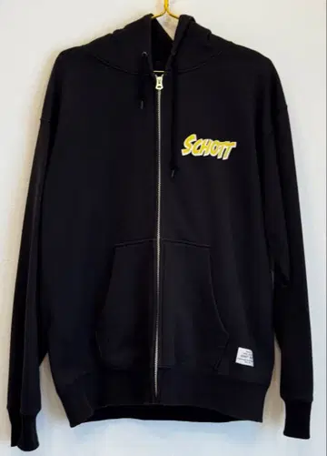 SCHOTT 블랙 집업 후드티