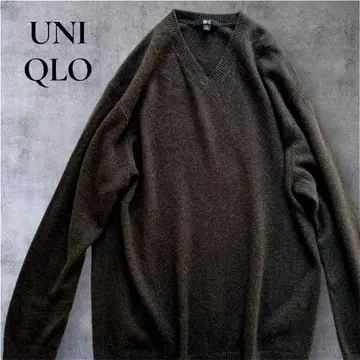 UNIQLO C 니트 캐시미어 100% V넥 다크 브라운