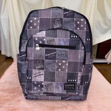 드럭스토어 그레이 계열 패치워크 패턴 백팩