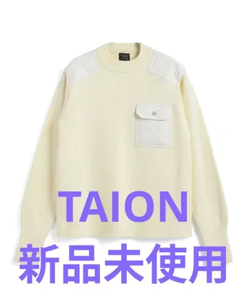 TAION 니트 스웨터 포켓 부착 긴팔