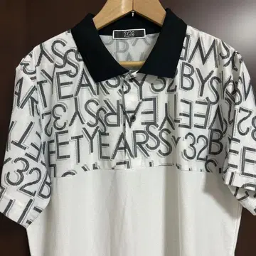SY32 문자 프린트 피케 셔츠 M
