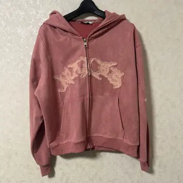 elev GLFS 더블 집업 후드티 핑크 남성용 크롭