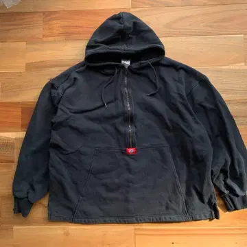 Dickies 디키즈 하프 지퍼 후드티 블랙 블랙 XL 워크