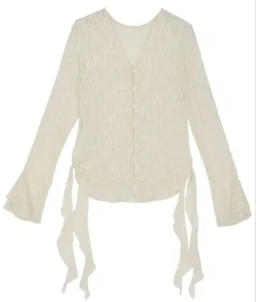 [ 새상품 ] UND 2WAY CUT LACE FRILL TOP