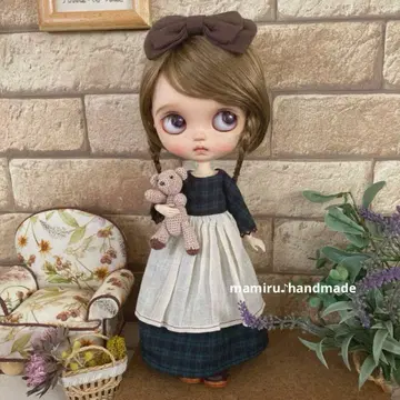 네오 브라이스 아웃핏 블랙워치 & 코튼 린넨 내추럴 원피스