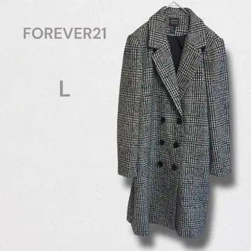 포에버 21 체스터 코트 롱 기장 체크 무늬 트렌드 가을/겨울 L