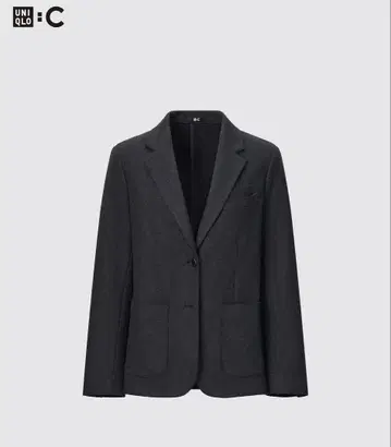 완판템 유니클로C 브러쉬드 저지 자켓 다크 그레이 XS