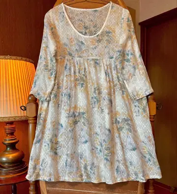 70s 구제 의류 유럽 프랑스 앤티크 빈티지 꽃무늬 원피스