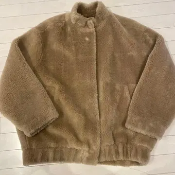 컨디션 최상 ZARA 브라운 인조 모피 자켓 코트 L