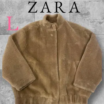 컨디션 최상 ZARA 브라운 인조 모피 자켓 코트 L